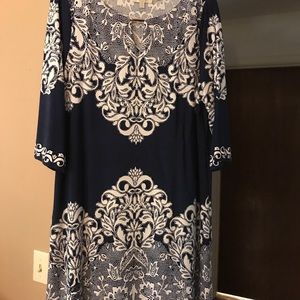 Navy & white swing dress. Good condition.